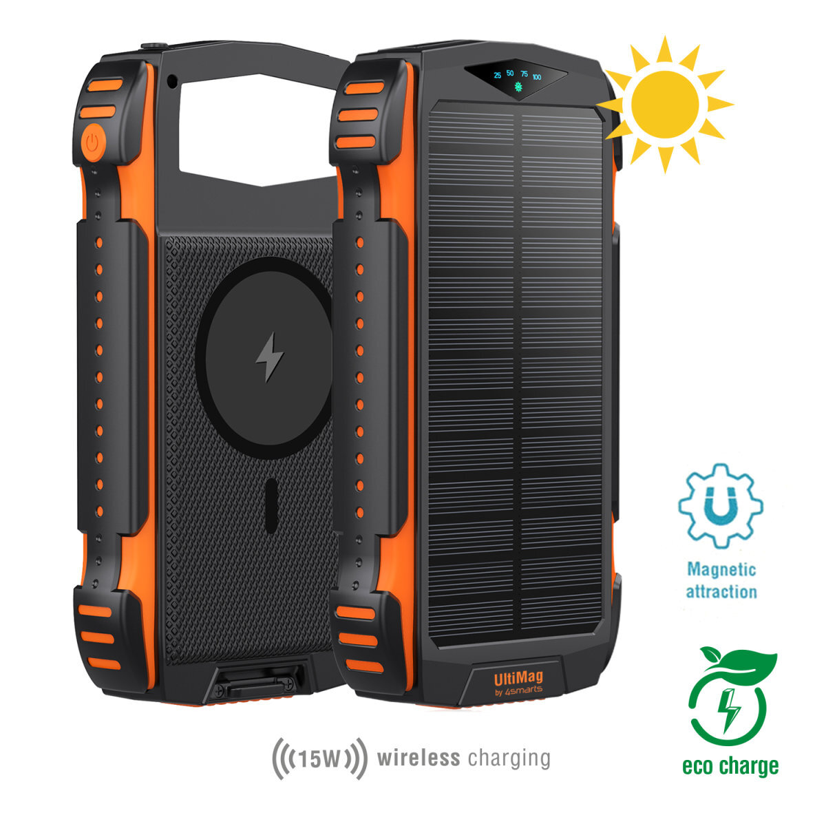 4smarts Solar Powerbank TitanPack UltiMag 20000mAh, schwarz 4smarts Solar Powerbank TitanPack UltiMag 20000mAh, schwarz