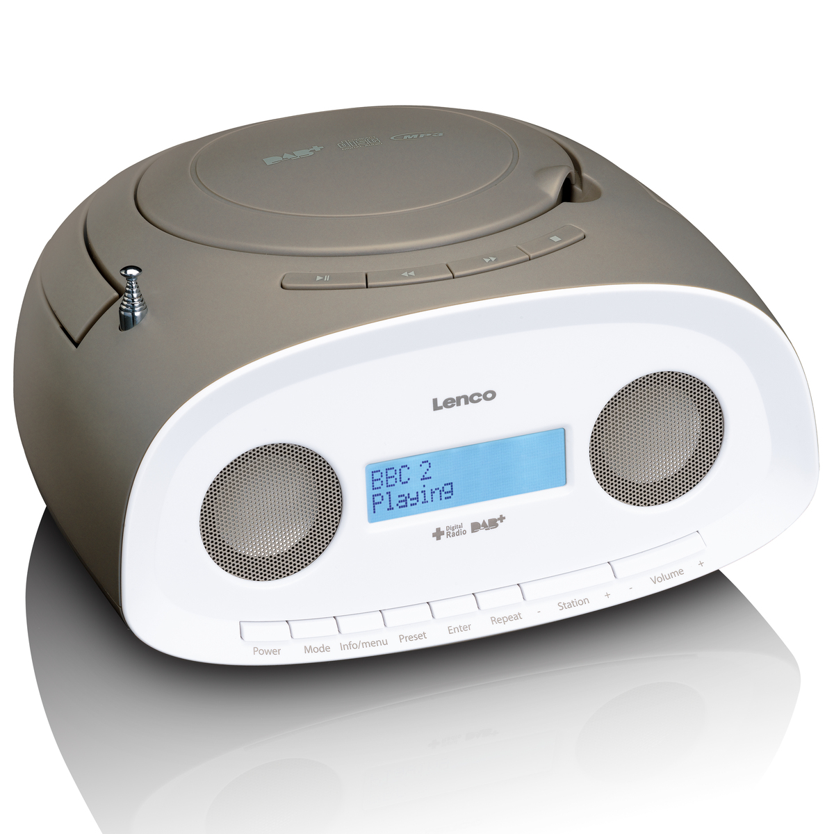Lenco SCD-69TP DAB Radio Boombox CD Player, Taupe - best4you