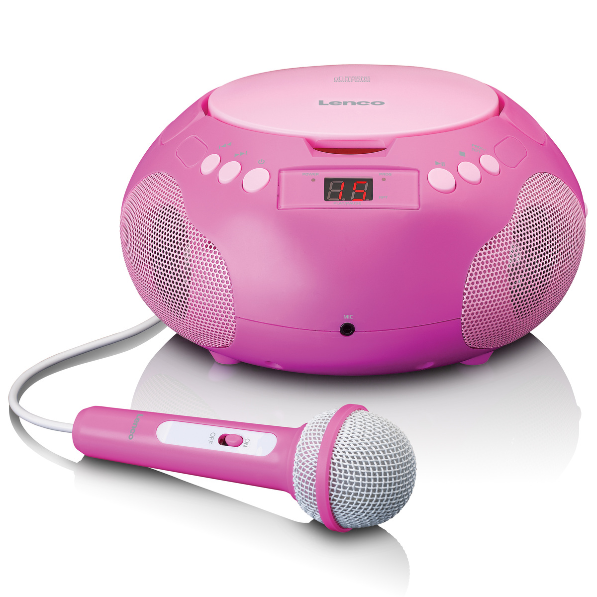 Lenco SCD-620PK Kinder CD-Player Radio Mikrofon, Pink - best4you