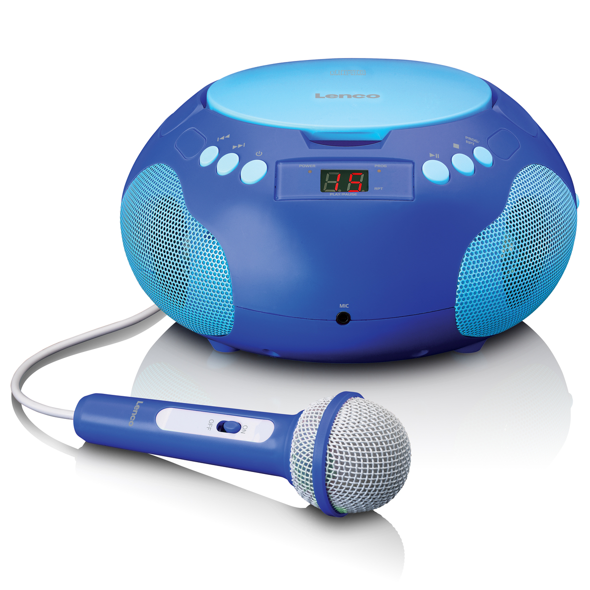 Lenco SCD-620BU Kinder CD-Player Radio Mikrofon, Blau - best4you