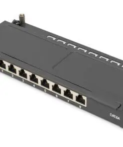 Digitus Cat.6A Patch Panel geschirmt, 8-Port, 0,5 HE, schwarz