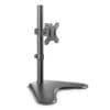 Digitus Universal Monitorständer 17-32", 8 kg Die Desktophalterung bietet Ihnen die Möglichkeit einen Monitor von bis 81,28 cm (32 Zoll) / 9 kg sowie ein Notebook von bis zu 39,62 cm (15,6 Zoll) / 4 kg individuell, platzsparend sowie ergonomisch auszurichten. Die VESA-Halterung unterstützt: 75 x 75, 100 x 100 Aufnahmen. Die Halterung bietet zwei Montageoptionen: sowohl Tischklemme als auch Durchführungs-Stange. Dank Schnellverschluss lässt sich die VESA-Platte beim An- sowie Abmontieren mittels einer Schraube fixieren/lösen. Das intergierte Kabelmanagement sorgt für einen aufgeräumten Arbeitsplatz.