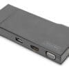 Digitus Universal Docking Station, USB 3.0, Travel Mit dem DIGITUS 4K HDMI Adapterkabel - HDMI auf DisplayPort ist es Ihnen möglich Ihren Laptop mit einem zweiten Monitor zu verbinden, so haben Sie einen zusätzlichen Bildschirm für effizienteres Arbeiten. Dokumente, Tabellen und Webseiten können auf mehreren Bildschirmen angezeigt werden. Das Adapterkabel unterstützt Auflösüngen bis zu 4K bei 30 Hz. Genießen Sie eine gestochen scharfe Bildqualität mit satteren Farben und wesentlich mehr Detailreichtum als bei herkömmlichem HD. Der Adapter überträgt Ultra HD-Inhalte an Ihren DisplayPort-Monitor und unterstützt 7.1-Kanal-Surround-Sound. Die HDMI-Quelle kann dieses Produkt unter den meisten Umständen mit ausreichend Strom versorgen, der USB-A-Anschluss wird nur dann angeschlossen, wenn nicht genügend Strom vorhanden ist.
