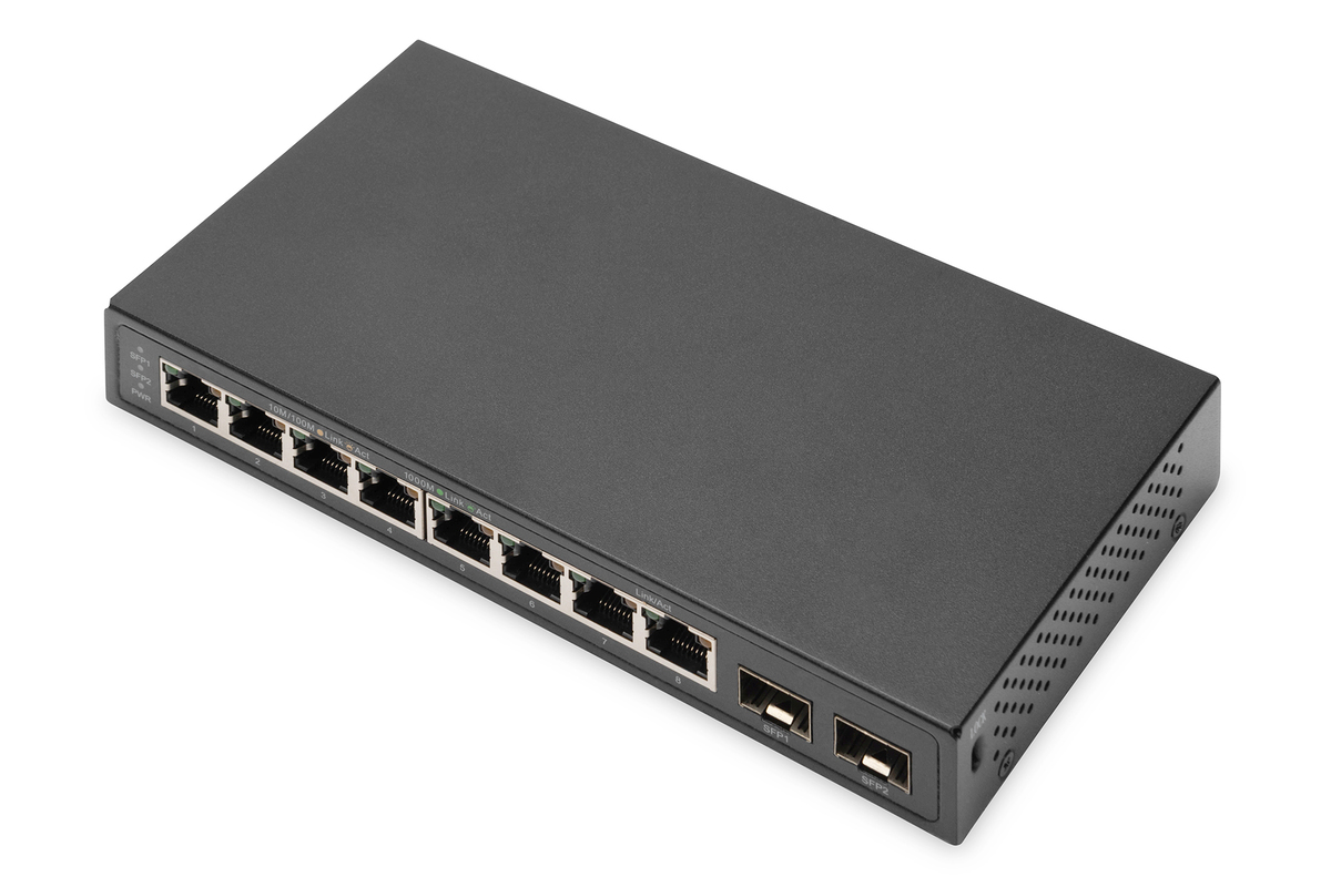DIGITUS 8-Port Gigabit + 2 Gigabit SFP Ports DIGITUS 8-Port Gigabit + 2 Gigabit SFP Ports