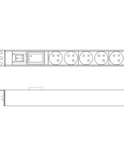 DIGITUS Steckdosenleiste mit Aluminiumprofil, Schalter, 7-fach