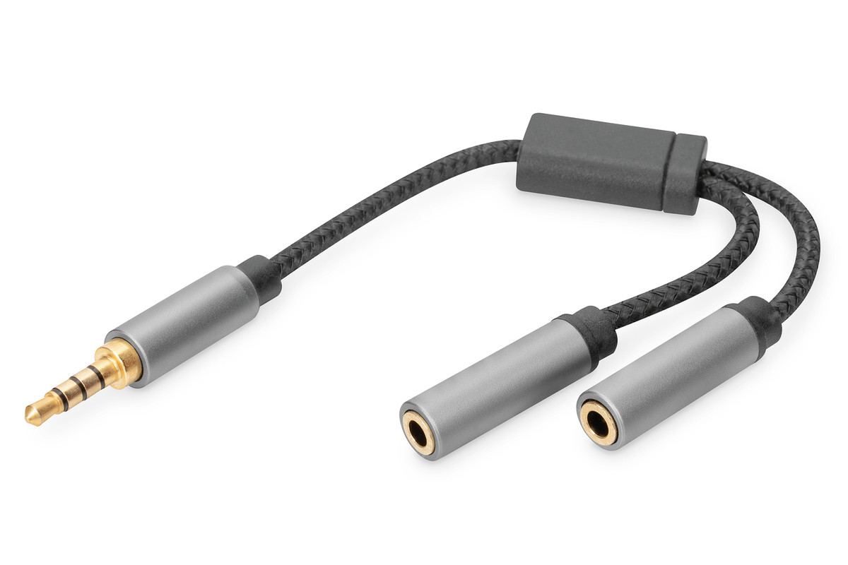 DIGITUS Audio Headset Adapter, 3,5 mm Klinke/2x 3,5 mm Buchse DIGITUS Audio Headset Adapter, 3,5 mm Klinke/2x 3,5 mm Buchse