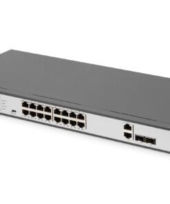 DIGITUS 16-Port Fast Ethernet PoE Switch, 19 Zoll, Unmanaged