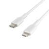 Belkin BOOST CHARGE™ Lightning auf USB-C Kabel, 2m, weiß In Kombination mit einem 18-W-USB-PD-Ladegerät wird das Schnellladen Ihres iPhone 8 oder neueren Modellen ermöglicht – in 30 Minuten auf bis zu 50 %. Dieses USB-C-Kabel mit Lightning Connector gibt Ihnen zudem die Möglichkeit, mühelos Musik oder Fotos auf Ihrem iPhone oder iPad zu synchronisieren. Die MFi-Zertifizierung garantiert Kompatibilität mit allen Apple-Produkten.