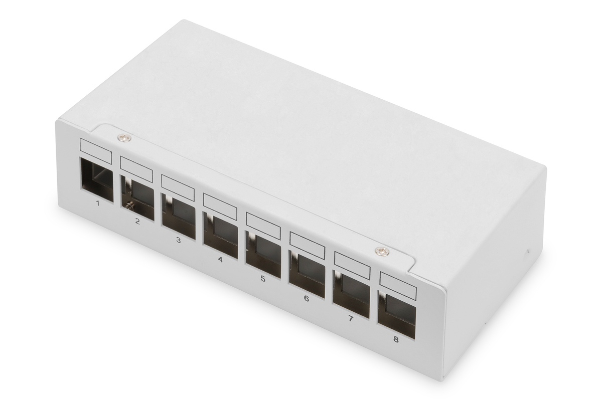 DIGITUS Desktop Modular Patch Panel, geschirmt, 8-Port DIGITUS Desktop Modular Patch Panel, geschirmt, 8-Port