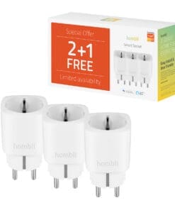 Hombli smarte Steckdose EU, weiß, 2+1 Promo Pack