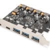 DIGITUS PCIe Karte 2x USB-C + 3x USB A