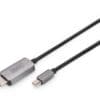 DIGITUS 8K Mini DisplayPort Adapterkabel, mini-DP - HDMI Typ A Der 4K USB-C Adapter von DIGITUS ermöglicht es Ihnen, am USB-C Anschluss Ihres Notebooks oder Tablets einen Monitor, Beamer oder TV-Gerät anzuschließen. Es sind keine zusätzlichen Adapter notwendig. Je nach Quellgerät unterstützt dieser Adapter Auflösungen von bis zu 4K / 3840 x 2160p bei einer Bildwiederholungsrate von 30 Hz. inklusive 3D und ARC Unterstützung.
