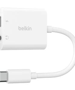 Belkin RockStar 3,5mm-Klinken-Audio- und USB-C-Ladeadapter wht