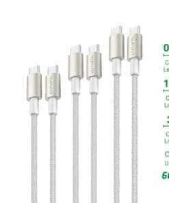 4smarts USB-C auf USB-C Kabel PremiumCord 60W 3erSet weiß/silb