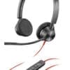 Poly Headset Blackwire C3325 Stereo USB-C/A & 3,5 mm Die Blackwire 3300-Serie bietet beste Audioqualität in einem Headset zur Bereitstellung im ganzen Unternehmen. Die große Attraktivität der Blackwire 3300-Serie zeigt sich auf den ersten Blick: Sie bietet ein modernes, stilvolles Design. Der Mikrofonarm ist flexibel, sodass die Mitarbeiter ihn nach Wunsch anpassen können. Und das Headset ist mit gepolstertem Kopfbügel, weichen Ohrkissen und um 180 Grad schwenkbaren Lautsprechern umfassend einstellbar. Darüber hinaus klingt es so gut, wie es aussieht – mit qualitativ hochwertigem Audio, wie Sie es von Poly erwarten.