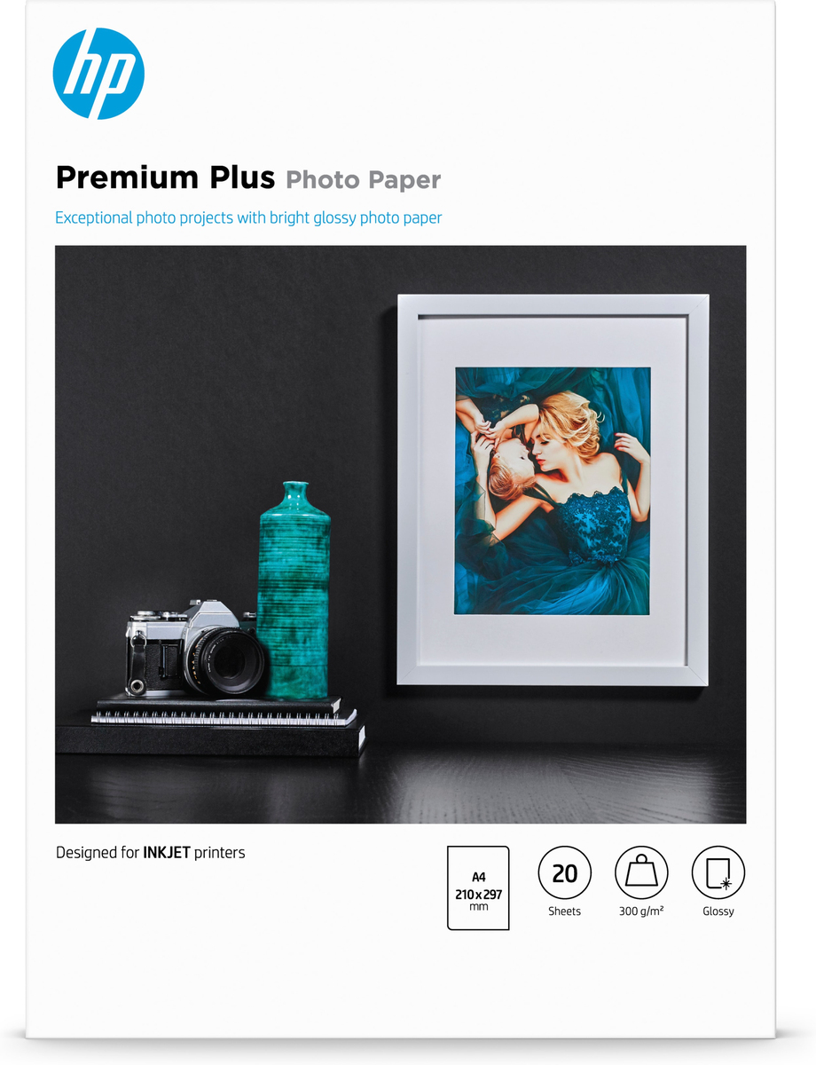 HP Premium Plus Fotopapier glänzend - 20 Blatt/A4/210 x 297 mm HP Premium Plus Fotopapier glänzend - 20 Blatt/A4/210 x 297 mm