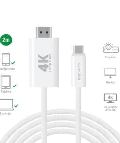 4smarts USB-C auf HDMI Kabel 2m, weiß