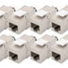 DIGITUS CAT 6A Keystone Modul,geschirmt mit Kabelmanager 8 Stk 25/40GBase-T Übertragungsgeschwindigkeit im Permanent Link bis zu 24 m und Channel Link bis zu 30 m. Speziell für ToR und MoR Verkabelung im Rechenzentrum.Der Artikel "DN-93837-10" der Marke DIGITUS ist ein geschirmter CAT 8.1 Feldstecker mit werkzeugfreiem Montageanschluss, welcher durch zukunftsorientierte Standards und High-End Qualität für Ihr Netzwerk überzeugt. Der Feldstecker eignet sich zur Patchkabel Montage mit Massiv- und Litzenleiterkabel. Er ist konform zu Kategorie 8.1 / 25/40GBase-T ISO/IEC 11801, IEC 60603-7-81. Das robuste Metallgehäuse sorgt für langlebige, stabile Verbindungen. Die schnelle Montage ohne Spezialwerkzeug macht diesen Feldstecker zur optimalen Wahl für Installation, Reparatur und Wartung.