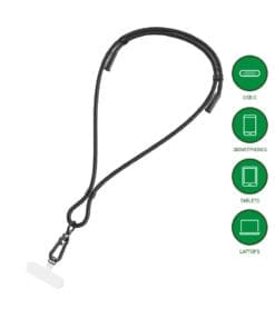 4smarts USB-C Handykette Necklace PhonoLace, schwarz