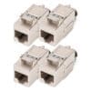 DIGITUS CAT 8.1 Keystone Modul, geschirmt, werkzeugfrei 4 Stk. 25/40GBase-T Übertragungsgeschwindigkeit im Permanent Link bis zu 24 m und Channel Link bis zu 30 m. Speziell für ToR und MoR Verkabelung im Rechenzentrum.Der Artikel "DN-93837-10" der Marke DIGITUS ist ein geschirmter CAT 8.1 Feldstecker mit werkzeugfreiem Montageanschluss, welcher durch zukunftsorientierte Standards und High-End Qualität für Ihr Netzwerk überzeugt. Der Feldstecker eignet sich zur Patchkabel Montage mit Massiv- und Litzenleiterkabel. Er ist konform zu Kategorie 8.1 / 25/40GBase-T ISO/IEC 11801, IEC 60603-7-81. Das robuste Metallgehäuse sorgt für langlebige, stabile Verbindungen. Die schnelle Montage ohne Spezialwerkzeug macht diesen Feldstecker zur optimalen Wahl für Installation, Reparatur und Wartung.