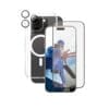 CARE Flagship 3-in-1 iPhone 16 Pro Max Erhöhe den Schutz deines Handys mit dem CARE by PanzerGlass Flagship 3-in-1 Schutz-Bundle, das für Abenteurer und Umweltbewusste entwickelt wurde. Dieses Bundle beinhaltet einen Ultra-Wide Fit Displayschutz und einen Hoops Kamera-Linsenschutz von PanzerGlass sowie eine transparente Hülle von CARE by PanzerGlass. Diese Kombination sorgt dafür, dass dein Gerät sicher bleibt und gleichzeitig deinen persönlichen Stil unterstreicht. Die transparente Hülle ist dein ultimativer Lifestyle-Begleiter. Sie bietet zuverlässigen Schutz und ein schlankes Design, das dein Gerät angenehm in der Hand liegen lässt. Der PanzerGlass Displayschutz, der zu 60 % aus recyceltem Material besteht, schützt dein Display vor versehentlichen Stößen, Stürzen und anderen Gefahren des Alltags. Der verbesserte Kameraschutz sorgt dafür, dass du deine Erinnerungen sicher bewahren kannst, ohne auf Stil verzichten zu müssen. Die Installation ist kinderleicht. Der Displayschutz kommt mit einem EasyAligner, der die Anbringung zum Kinderspiel macht.