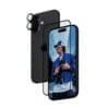 PanzerGlass 2-in-1 iPhone 16 (Display + Kamera) Du liebst deine Kamera? Liebst du deinen Bildschirm? Dann ist dieses 2-in-1-Schutzpaket von PanzerGlass genau das Richtige für dich. Mit dem Kameraschutz und dem Displayschutz schützt dieses Schutzpaket das Display und die Kameralinsen deines Handys vor Kratzern an scharfkantigen Ecken, vor Stürzen auf steinharte Gehwege und vor anderen Gefahren des täglichen Lebens. Mit 3x besserer Kratzfestigkeit, beeindruckender Stoßfestigkeit und hohem Fallschutz ist dieser Displayschutz härter als hart. Als zusätzlicher Bonus hat sie eine wischfeste Beschichtung, die Fingerabdrücke und Fett reduziert. Und der Kameraschutz? Nun, er ist so stark, wie es nur geht, und schützt deine Linsen vor Kratzern und Rissen, die auf allen zukünftigen Fotos bleibende Narben hinterlassen würden. Das Schutzpaket verlängert die Lebensdauer deines Handys, damit du es eines Tages an jemanden weitergeben kannst, der es genauso liebt wie du. Dies ist eine Möglichkeit, auf eine nachhaltigere Zukunft hinzuarbeiten. Auch die Installation ist einfach. Drück einfach den Schutz für das Kameraobjektiv an und verwende den beiliegenden EasyAligner, um den Bildschirmschutz zu montieren.