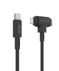 HyperJuice Silicone USB-C to USB-C Lightning Hybrid 60W Black
