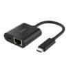 Belkin Connect USB-C Ethernet Adapter 100 W, PD Laden Sie vier USB-C-Geräte gleichzeitig mithilfe der schnellen und sicheren GaN-Technologie auf – mit einer beachtlichen Gesamtleistung von 200 W. Schnelles Laden ist mit allen PD 3.0-fähigen Geräten wie iPhones, MacBooks und Apple Watches möglich.