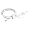 Belkin BOOST CHARGE 2-in-1-Kabel mit USB-C- und Lightning, wht Laden Sie Geräte mit Apple Lightning- oder USB-C-Anschluss mit einem zuverlässigen Kabel schnell und sicher über einen beliebigen USB-C-Anschluss auf. Das Kabel mit austauschbarem Stecker eignet sich zum Schnellladen mit bis zu 60 W - zu Hause, auf der Arbeit oder unterwegs. Es ist zudem mit einer hochwertigen Ummantelung aus doppelt geflochtenem Nylon versehen, sodass Sie sich bis zu 10 Jahre darauf verlassen können.