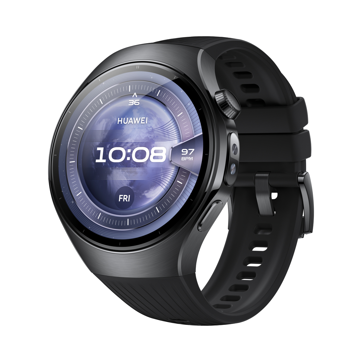 Huawei Watch 5 (Rates-L19F) Black Fluoroelastomer Strap Huawei Watch 5 (Rates-L19F) Black Fluoroelastomer Strap
