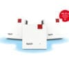 FRITZ!Mesh Set 1600 3er-Set FRITZ!Repeater 1700Wi-Fi 7 und Mesh im ganzen ZuhauseDer kompakte FRITZ!Repeater 1700 markiert eine neue Leistungsklasse: mit innovativem Wi-Fi 7 und bis zu 3.600 MBit/s sorgt er für schnelles und stabiles WLAN – selbst in den entlegensten Ecken von Wohnung oder Haus. Dank WLAN Mesh wird er nahtlos ins Heimnetz integriert und übernimmt automatisch alle Einstellungen der FRITZ!Box. Der energieeffiziente FRITZ!Repeater 1700 überzeugt zudem mit einem Gigabit-LAN-Anschluss, FRITZ!OS mit regelmäßigen kostenlosen Updates und umfassendem Support - eine starke und zukunftssicheren Erweiterung für jedes Heimnetz.Volle WLAN-Leistung mit Gigabit-LANDer FRITZ!Repeater 1700 ist ein Dualband-Repeater für 2,4- und 5 GHz. Er sendet und empfängt mit jeweils zwei Antennen (2x2 + 2x2) und erzielt eine schnelle WLAN-Datenrate von 3.600 MBit/s. Der Gigabit-LAN-Anschluss ermöglicht die direkte Anbindung an eine FRITZ!Box sowie die Integration weiterer netzwerkfähiger Geräte ins Heimnetz. Mehrere parallele Anwendungen wie Streaming, Gaming oder Videokonferenzen bewältigt der FRITZ!Repeater 1700 daher mühelos.Einfache Installation – perfekt im WLAN MeshDer kompakte FRITZ!Repeater 1700 wird ganz einfach in die Steckdose gesteckt und per Tastendruck in Sekunden eingerichtet. Bestehende WLAN-Namen und Passwörter bleiben erhalten. In Kombination mit einer FRITZ!Box wird automatisch WLAN Mesh aktiviert, der Repeater übernimmt alle relevanten Konfigurationen und fügt sich perfekt ins Heimnetz ein. Weitere Mesh-Geräte lassen sich ebenfalls per Tastendruck integrieren.
