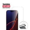 4smarts Second Glass mit Montagerahmen für iPhone 17 Pro Max Hochwertige Materialien für zuverlässigen Basic-Schutz vor Kratzern und Stößen. Durch die Kombination von hochwertigen Materialien bietet diese Hülle optimalen Schutz für dein Gerät. Der Rahmen aus flexiblem thermoplastischem Polyurethan schützt die Kanten deines Smartphones zuverlässig vor Stößen und Erschütterungen. Zusätzlich bewahrt widerstandsfähiges gehärtetes Polycarbonat die empfindliche Rückseite deine Smartphones vor Kratzern und verhindert Beschädigungen bei Stürzen oder unabsichtlichem Fallenlassen. Die Hülle ist so konzipiert, dass sie sogar wiederholte Stürze übersteht, ohne zu brechen. Integrierte Aufpralldämpfer absorbieren Stürze und Erschütterungen Dank der integrierten Stoßabsorber kannst du dich darauf verlassen, dass dein Smartphone bei unvorhergesehenen Stößen oder Erschütterungen optimal geschützt ist. Egal ob es dir aus der Hand oder vom Tisch fällt oder in deiner Tasche hin und her geworfen wird. Das Dämpfungssystem absorbiert die auftretende Energie beim Aufprall und schützt so die empfindlichen Ecken deines Smartphones zuverlässig vor Beschädigungen. Erhöhter Rand für verbesserten Kantenschutz und angenehme Haptik. Das durchdachte Design mit den erhöhten Rändern schützt die Seiten des Displays vor Kratzern und Absplitterungen, die bei einem Sturz oder bei einem Aufprall auf eine harte Oberfläche auftreten können. Außerdem verbessert es die Haptik, damit das Gerät besser in der Hand liegt. Das 4smarts Ibiza Case bietet deinem Smartphone optimalen Kantenschutz und mehr Komfort beim Halten. Perfekte Passform und einfache Handhabung. Die 4smarts Ibiza Silikonschutzhülle ist perfekt auf dein Smartphone abgestimmt. Die passgenauen Aussparungen ermöglichen einen problemlosen Zugang zu den Anschlüssen deines Gerätes. Egal, ob du dein Handy aufladen, Musik hören oder telefonieren möchtest - die Hülle ermöglicht einen schnellen und einfachen Zugriff auf alle wichtigen Ports. Sie lässt sich schnell und einfach am Smartphone befestigen, sitzt fest