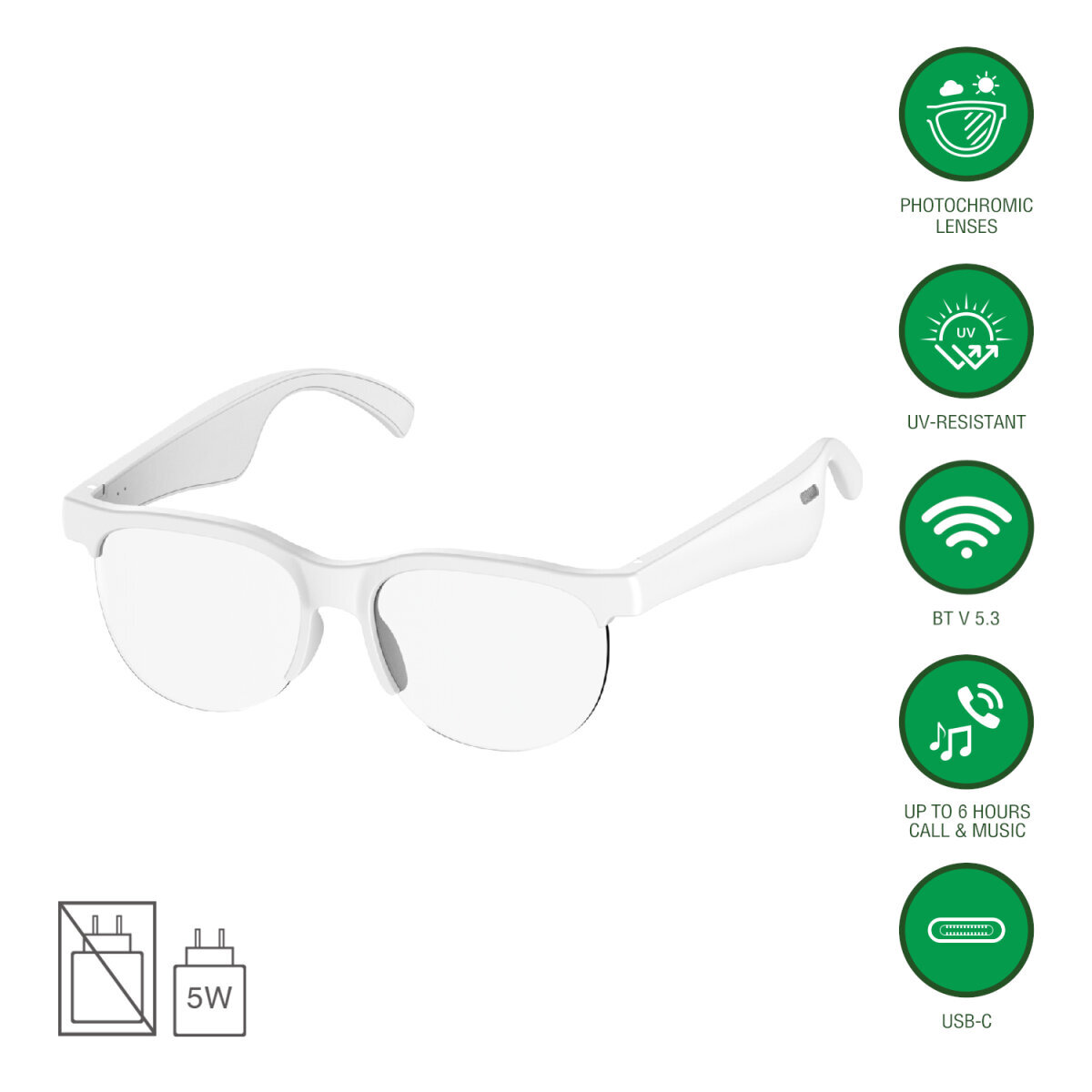 4smarts Wireless SoundGlasses Sport 2, weiß 4smarts Wireless SoundGlasses Sport 2, weiß