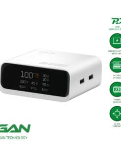 4smarts Desk Charger GaN Screen 100W 3C+2A, weiß