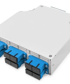 LLWL-Hutschienenbox, OS2, bestückt, mit SC-Adapter u. Pigtail