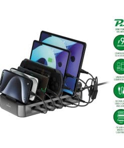 4smarts Ladestation Team 100W 5C/1A inkl. 6 Kabel, schwarz