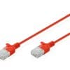 DIGITUS CAT 6 U-UTP Slim Patchkabel, 1,5 m, Rot