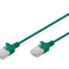 DIGITUS CAT 6 U-UTP Slim Patchkabel mit einer Übertragungsfrequenz von bis zu 250 MHz sind mit einem reduzierten Außendurchmesser von nur 2,7 mm und einem flexiblen Mantel ausgestattet, was einen platzsparenden und vielseitigen Einsatz in jedem Netzwerk ermöglicht. Die Kabel verfügen über verseilte AWG 32/7-Kupferleiter und eine ungeschirmte Twisted-Pair-Struktur (U-UTP), die Flexibilität und Langlebigkeit gewährleistet. Sie werden gemäß den Normen ISO/IEC 11801 und DIN EN 50173 CAT 6 hergestellt und gewährleisten somit die zuverlässige Einhaltung internationaler Spezifikationen. Jedes Kabel ist mit einer angespritzten Knickschutzhülse mit Zugentlastung und einem Verriegelungshebeschutz ausgestattet, der Kabelbeschädigungen und Verriegelungsbrüche verhindert. Diese schlanken Patchkabel werden in einer DIGITUS-Hangtag-Verpackung geliefert und sind die ideale Lösung für die strukturierte Verkabelung in Büros, Privathaushalten oder Umgebungen mit hoher Dichte.