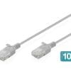 DIGITUS CAT 6 U-UTP Slim Patchkabel, 0,5 m, Grau, 10 Stück