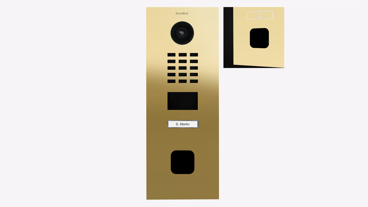 DoorBird D2101FV EKEY IP Video Türstation Messing Optik PVD DoorBird D2101FV EKEY IP Video Türstation Messing Optik PVD