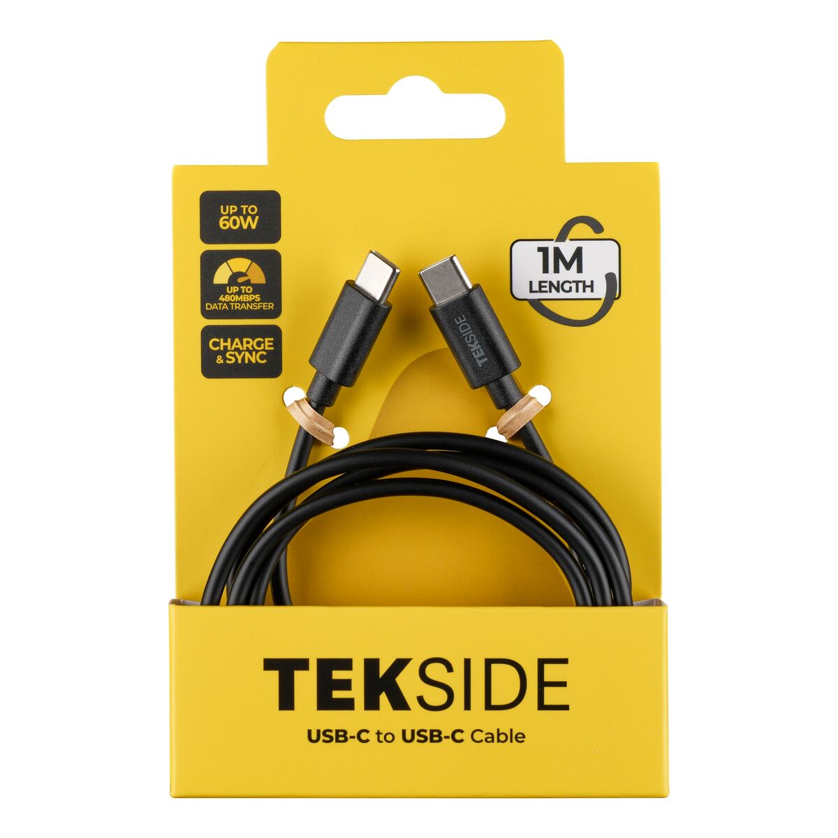 Cellularline TEKSIDE Data Cable 1m USB-C/ Typ-C Black Cellularline TEKSIDE Data Cable 1m USB-C/ Typ-C Black