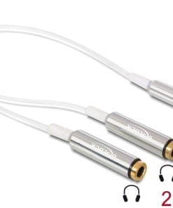 Delock Kabel Audio Splitter Klinke 3,5 mm 3 Pin > 2x Klinkenbuchse 3,5 mm 3 Pin
