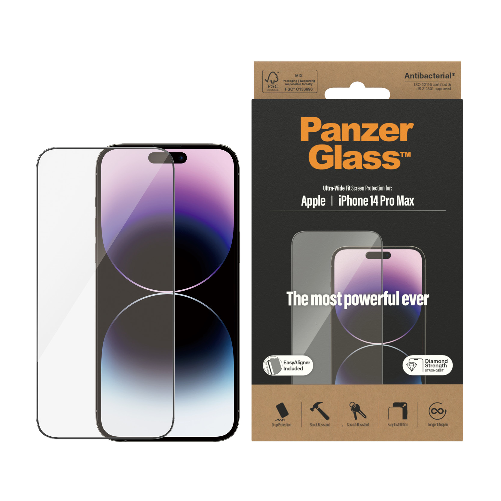 PanzerGlass f. iPhone 14 Pro Max AB w. Applicator PanzerGlass f. iPhone 14 Pro Max AB w. Applicator – Bild 2