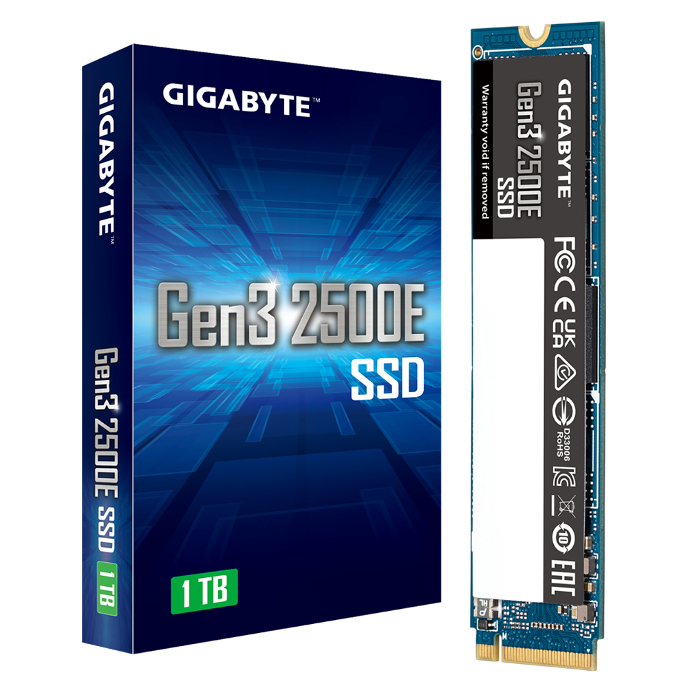 Gigabyte Gen3 2500E - SSD - 1 TB - intern - M.2 2280 - PCIe 3.0 x4 (NVMe) Gigabyte Gen3 2500E - SSD - 1 TB - intern - M.2 2280 - PCIe 3.0 x4 (NVMe)