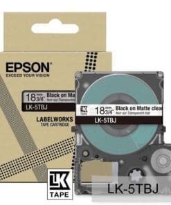Epson Matte Tape - Transparent matt / Schrift Schwarz 18 mm