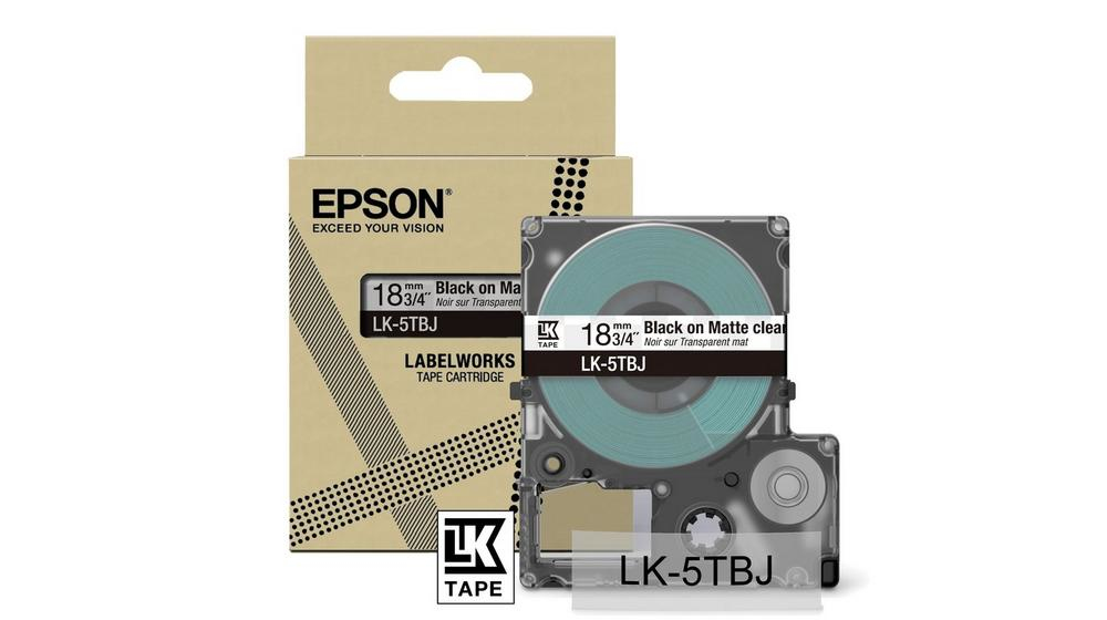 Epson Matte Tape - Transparent matt / Schrift Schwarz 18 mm Epson Matte Tape - Transparent matt / Schrift Schwarz 18 mm