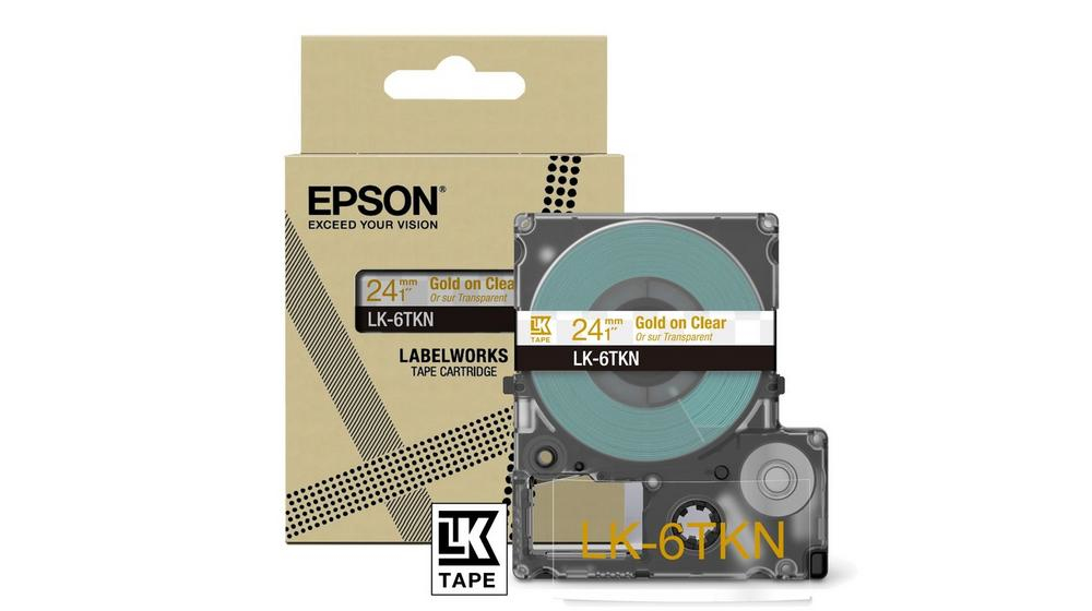 Epson Gift Tape - Transparent / Schrift Gold 24mm Epson Gift Tape - Transparent / Schrift Gold 24mm