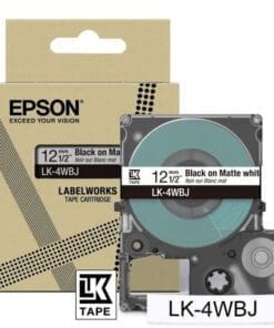 Epson Matte Tape - Weiß matt / Schrift Schwarz 12 mm