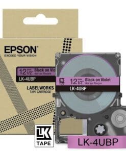 Epson 12mm violet schwarz LK4UBP Farbschriftband 8m