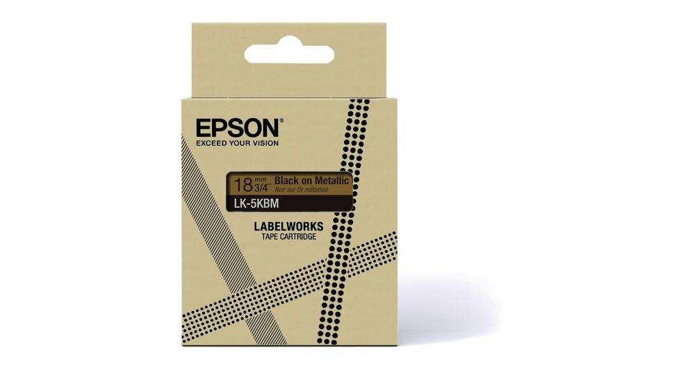 Epson Gift Tape - Gold metallic / Schrift Schwarz 18 mm Epson Gift Tape - Gold metallic / Schrift Schwarz 18 mm – Bild 3